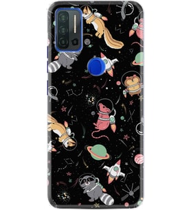 Reeder P13 Blue Max Pro Kılıf Silikon Desen Planet Animals 1771