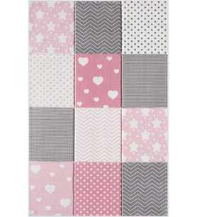 Eliana Home Baskılı, Yıkanabilir Kaymaz Taban Çocuk Halısı LNA4072 100x150 cm (Pembe)