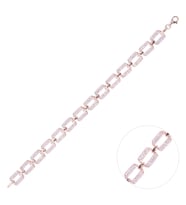 Nusnus Gümüş Kadın Bileklik (ZRK 2160) Su Yolu Zincir Model 13.3 gr Rose Gold