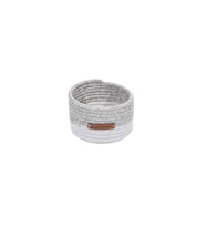 Koza Home Cesta El Yapımı Pamuklu Beyaz Gri Hasır Dekoratif Sepet 15cm 9039 (Natural)
