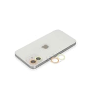 Newface Apple iPhone 12 Renkli Kamera Lens Koruma Cam - Sarı-Turuncu
