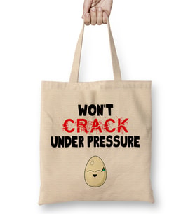Funny Egg Won't Crack Under Pressure Strong Person Bez Çanta Uzun Saplı