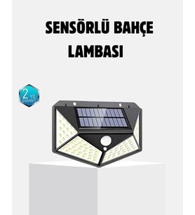 Güneş Enerjili 100 Led Dış Mekan Lamba – Hareket Sensörlü, 2200mah Bataryalı Solar Aydınlatma