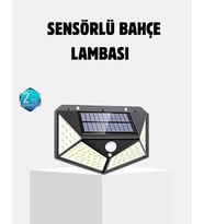 Güneş Enerjili 100 Led Dış Mekan Lamba – Hareket Sensörlü, 2200mah Bataryalı Solar Aydınlatma