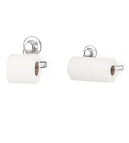 Hem Vakumlu-Vidalı Banyo Askısı 2 li Set Tuvalet Kağıtlığı+Kağıt Havlu Askısı (Gümüş)