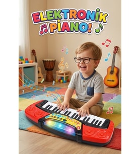 Müzik Dünyası 37 Tuşlu Kayıt Özellikli Işıklı Ve Sesli Eğitici Elektronik Org Piyano Oyuncak