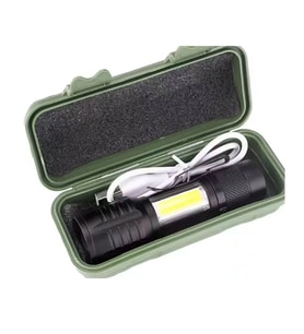 pilelistore Taktik El Feneri Usb Şarj Edilebilir Kamp Feneri Cob Zumlanabilir Mini Taşınabilir El Fe