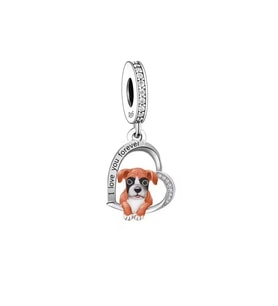 Fubena Kalp İçinde Köpek Sallantılı Charm