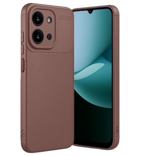 Xiaomi Redmi 15C 4G Kılıf Karbon Silikon Case Kapak (5G YURTDIŞICİHAZA UYGUN DEĞ (KAHVE)