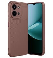 Xiaomi Redmi 15C 4G Kılıf Karbon Silikon Case Kapak (5G YURTDIŞICİHAZA UYGUN DEĞ (KAHVE)