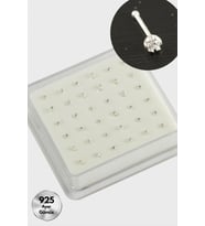 2 mm Zirkon Tek Taşlı Gümüş Hızma 36 Adet