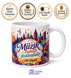 Şehir Festivali Temalı Baskılı Kupa Bardak - Özel Tasarım Hediye