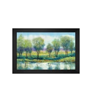 Soyut Manzara Motifli Kanvas Tablo 50 x 70 cm Siyah Çerçeve