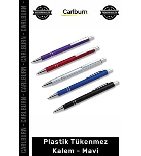Özel Üretim Promosyon Baskılı Logo Uyumlu Ergonomik Kaliteli Ofis Plastik Tükenmez Kalem Mavi