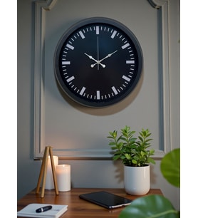 River World Duvar Saati 40 cm  Metal Black Baseline