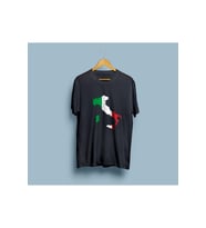 Oversize Italy / İtalya Haritası ve Bayrağı unisex T-shirt (Siyah)