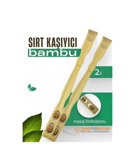 Masajlı Sırt Kaşıma Aparatı - Bambu Sırt Kaşıyıcı 2 li set