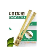 Masajlı Sırt Kaşıma Aparatı - Bambu Sırt Kaşıyıcı 2 li set