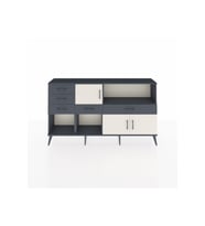 Arges Konsol 2 Raflı 5 Çekmeceli 3 Kapaklı 176x30x99 Antrasit-Aytaşı/Antrasit