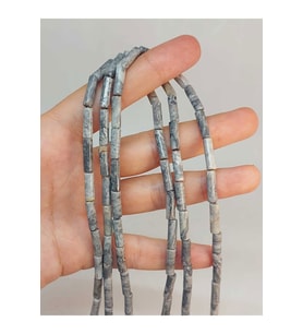 Bileklik Boy Jasper Taşı Silindir Kesim 4x12.5mm Yarım Dizi (49380) (18CM UZUNLUĞUNDADIR)
