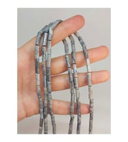 Bileklik Boy Jasper Taşı Silindir Kesim 4x12.5mm Yarım Dizi (49380) (18CM UZUNLUĞUNDADIR)