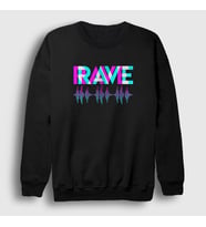 Presmono Unisex Siyah Rave Synthesizer Techno Music Sweatshirt 544861tt