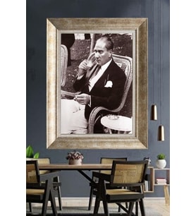 Gümüş Çerçeveli Atatürk Tablo za188