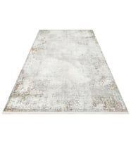 Makine Kaymaz Yıkanabilir Bej Eskitme Triko Salon Mutfak Halısı Koridor Halısı Yolluk 5 grey beige