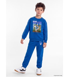 LCW Kids Mavi Sonic Baskılı Erkek Çocuk Eşofman Takımı