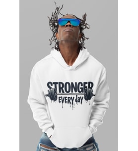 Stronger Every Day Baskılı Unisex Oversize Fitness Bodybuilding Hoodie