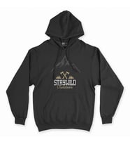 Stay Wild Outdoor Siyah Kapşonlu Sweatshirt Hoddie