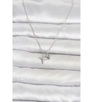 Pirinç Gümüş Renk Minimal Kutup Yıldızı Model Kadın Kolye TJ-BKO11119