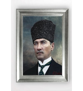Gümüş Çerçeveli Atatürk Tablo cv607