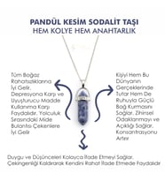 Doğaltaş SODALİT TAŞI Pandül Kesim Kadın Erkek (Unisex) İster Kolye İster Anahtarlık