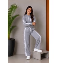 Kız Çocuk Çıtçıtlı+Kapüşonlu+Double Face Kumaş Alt-Üst Takım 5-15 Yaş 12765SK MODANINO