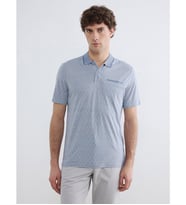 LCWAIKIKI Classic İndigo Polo Yaka Desenli Erkek Tişört