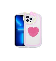 Apple iPhone 12 Pro Max Uyumlu Kılıf Kedi Figürlü Transparan Pop Soketli Zore Ritmik Kapak (K.Pembe)