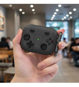CaseOnn Kılıf Retro GamePad Siyah Siyah Samsung Galaxy Buds 3 ile uyumlu