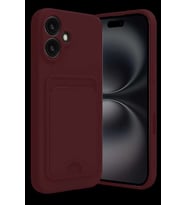 iPhone 16 Kılıf Kelvin Kartvizitli Silikon - Bordo
