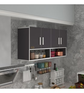 Kenzlife hazır mutfak vesper gri 060*120*22 mutfak banyo dolabı kapaklı raflı (Karışık)