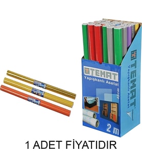 TEMAT YAPIŞKANLI RULO ASETAT 45cmX2M KARIŞIK RENK