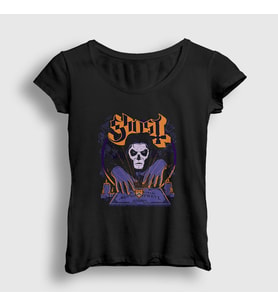 Presmono Kadın Siyah Goodbye Ghost T-Shirt 51851tt