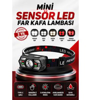 Kırmızı ve Beyaz Işıklı Sensörlü LED Kafa Lambası Ayarlanabilir
