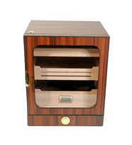 PremiumQuality Las Condes Aksesuar Çekmeceli İçi Ledli Kahverengi Sedir Humidor Puro Kutusu - TR9826