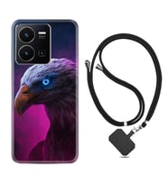 Vivo Y22 Kılıf Silikon Boyun Askılı İpli Desenli Silikon Kartal 1622