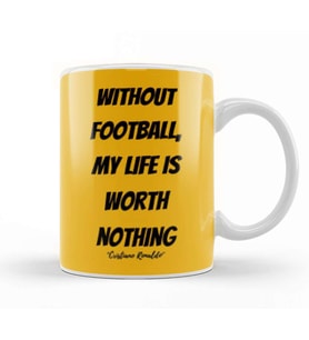 Cristiano Ronaldo Quotes Art Gift   Vintage Retro Style Kupa Bardak Porselen