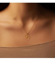 Kişiye Özel 925 Ayar Gümüş Sincap Kolye (Gold)