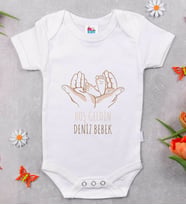 BK Kids İsimli Hoş Geldin Bebek Tasarımlı Beyaz Bebek Body Zıbın-5