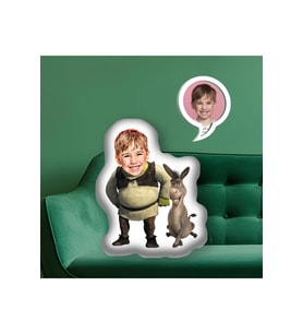 Kişiye Özel Fotoğraflı Sevimli Dev Shrek Yastık 115168 30 cm