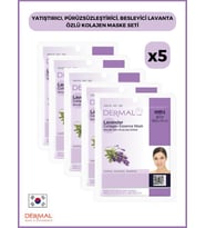 Dermal Yatıştırıcı, Pürüzsüzleştirici, Besleyici Lavanta Özlü Kolajen Maske 23 Gr 5 Adet